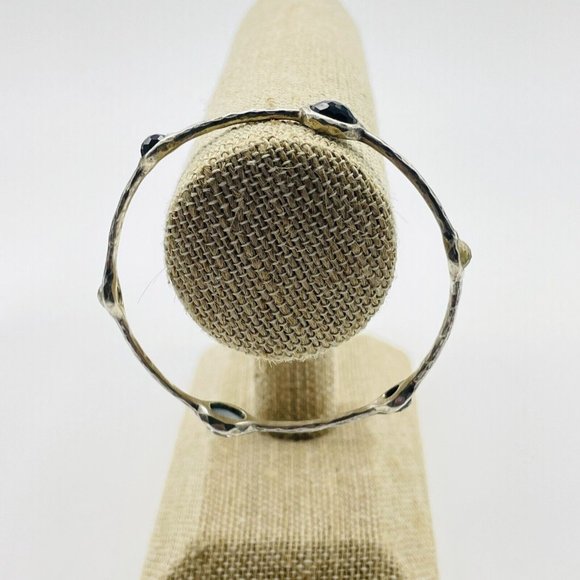 Faceted Bead Bangle Bracelet Silver Tone Stations Classic Career Cosplay LARP - Picture 5 of 6